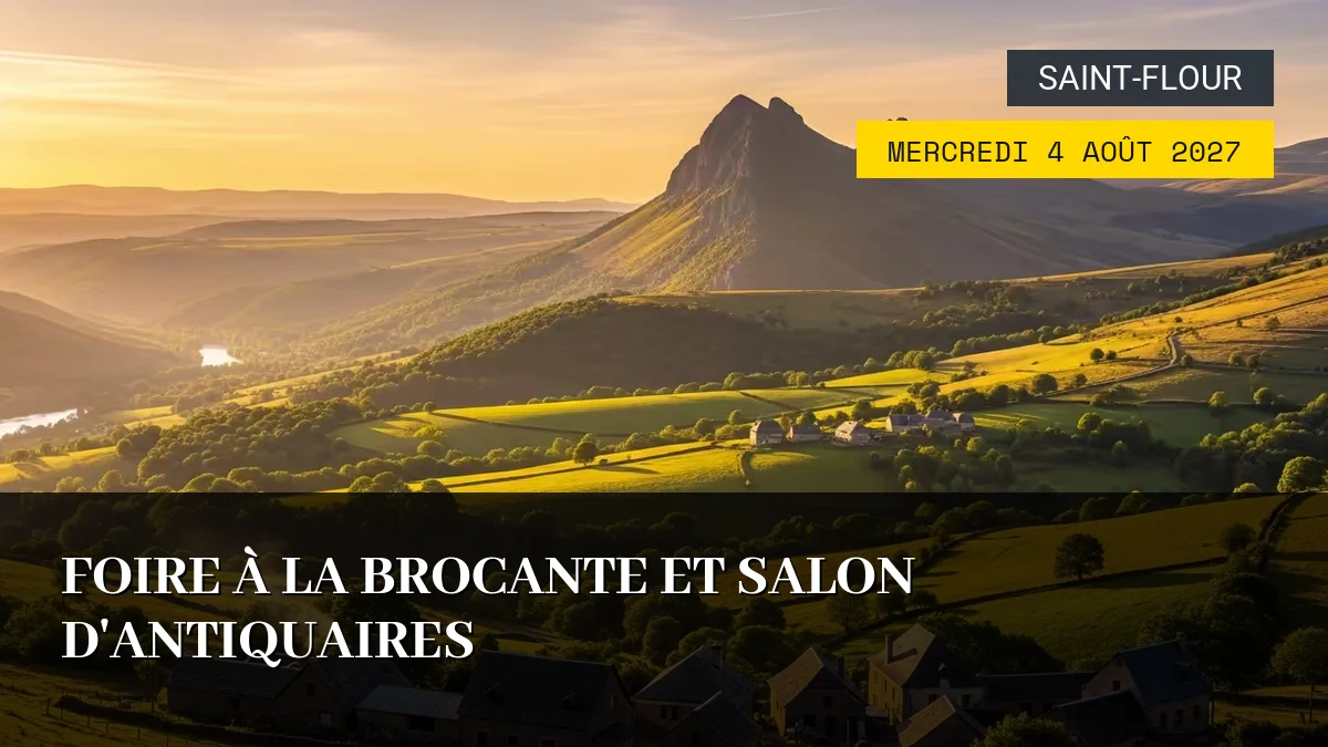 Affiche de l'événement : Foire à la Brocante et Salon d&rsquo;Antiquaires – Mercredi 4 Août 2027