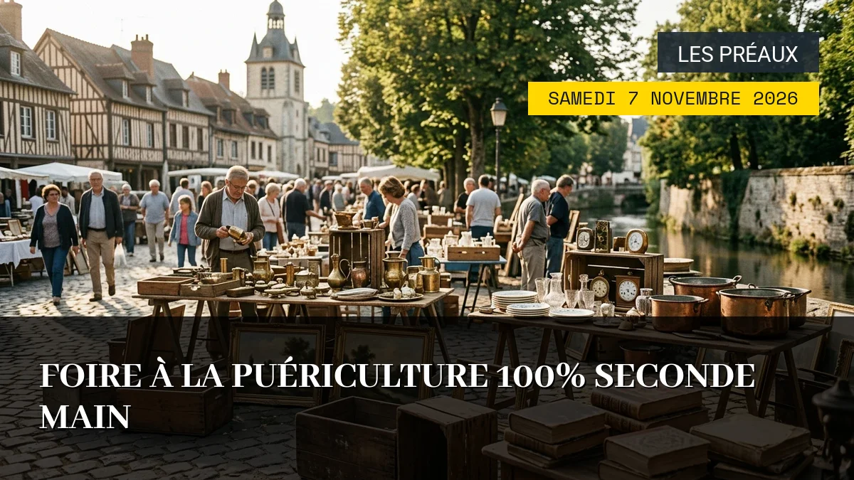 Affiche de l'événement : Foire à la Puériculture 100% Seconde Main — Du Samedi 7 Novembre 2026 au Dimanche 8 Novembre 2026