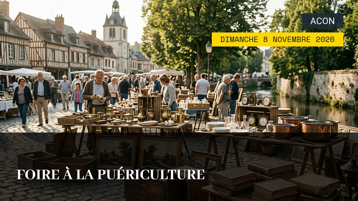 Affiche de l'événement : Foire à la puériculture – Dimanche 8 Novembre 2026