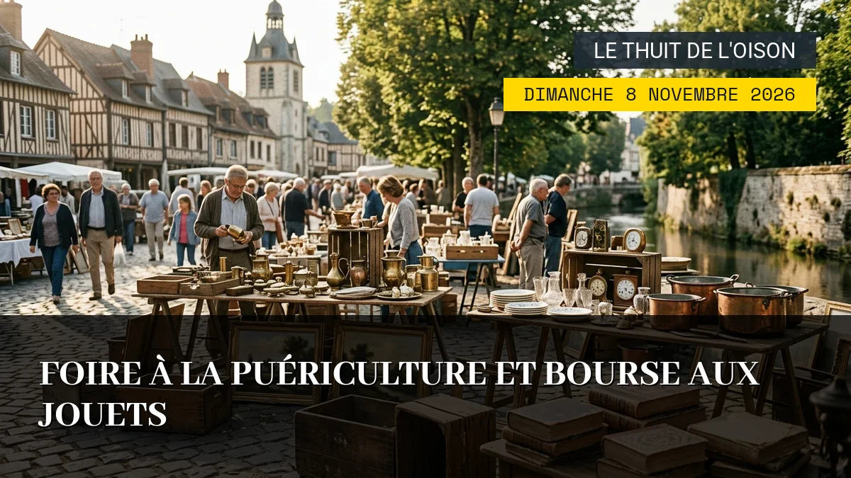 Affiche de l'événement : Foire à la Puériculture et Bourse aux Jouets – Dimanche 8 Novembre 2026