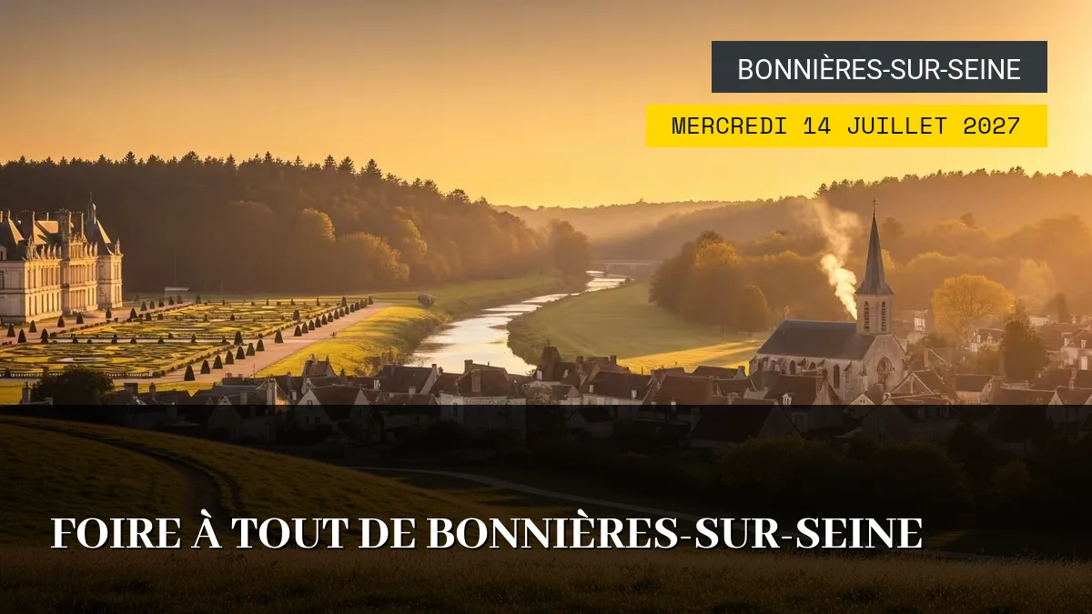Affiche de l'événement : Foire à tout de Bonnières-sur-Seine – Mercredi 14 Juillet 2027