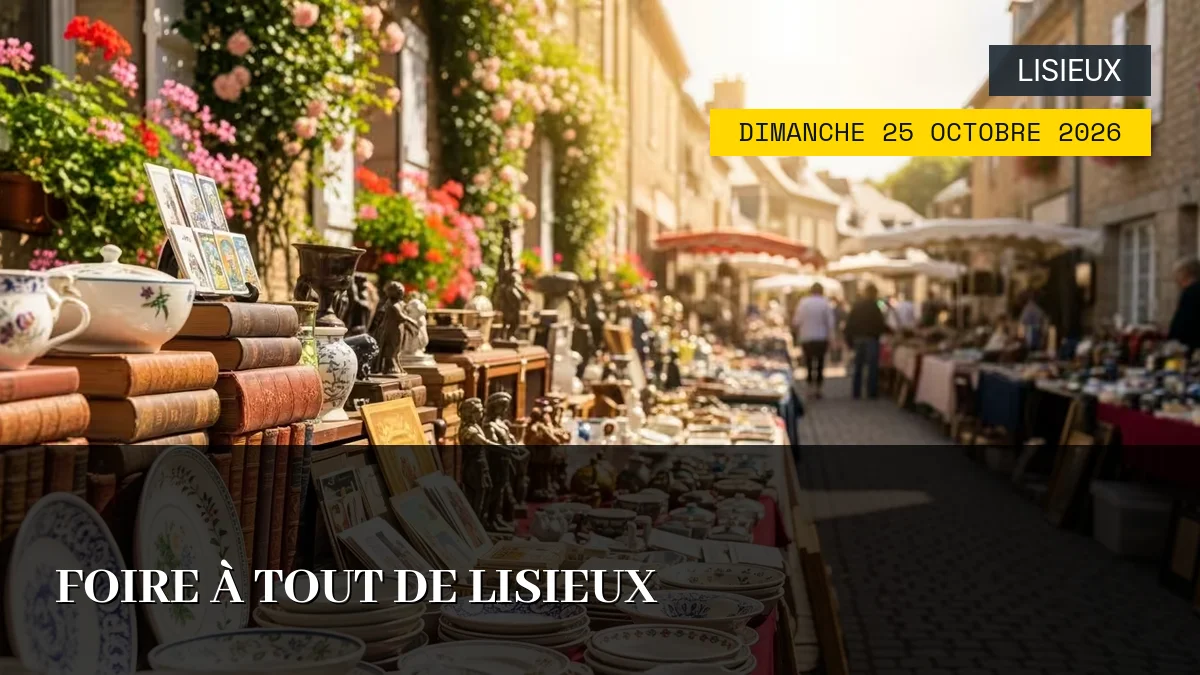 Affiche de l'événement : Foire à Tout de Lisieux – Dimanche 25 Octobre 2026