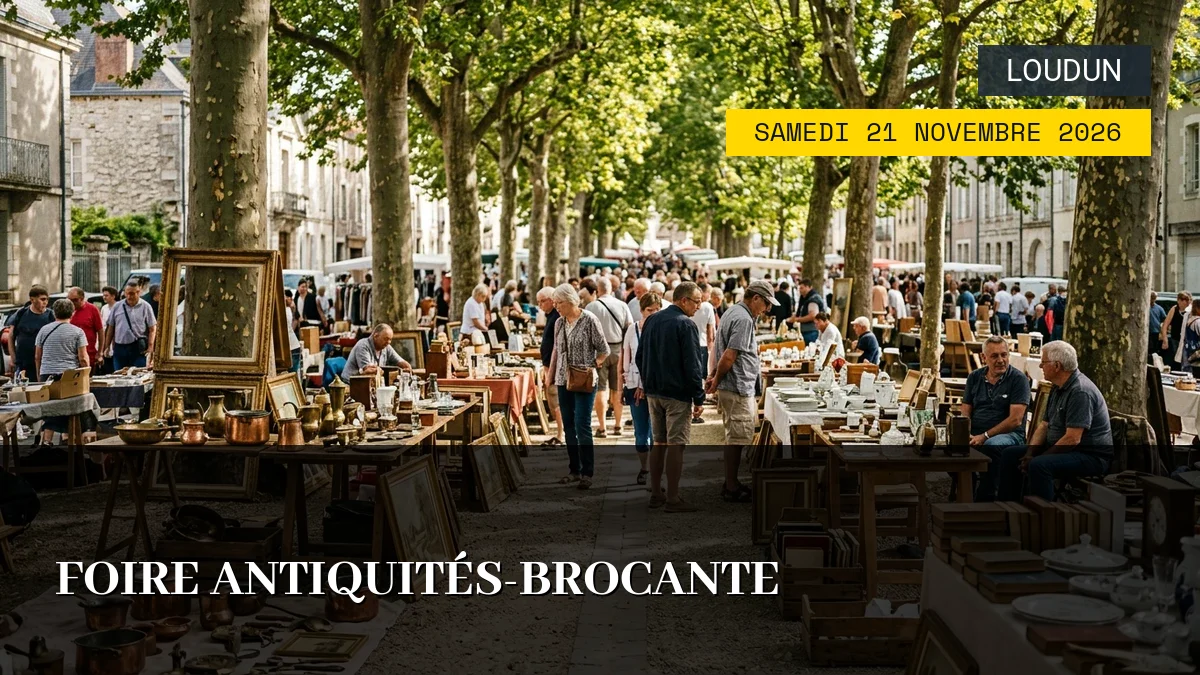 Affiche de l'événement : Foire Antiquités-Brocante – Samedi 21 Novembre 2026