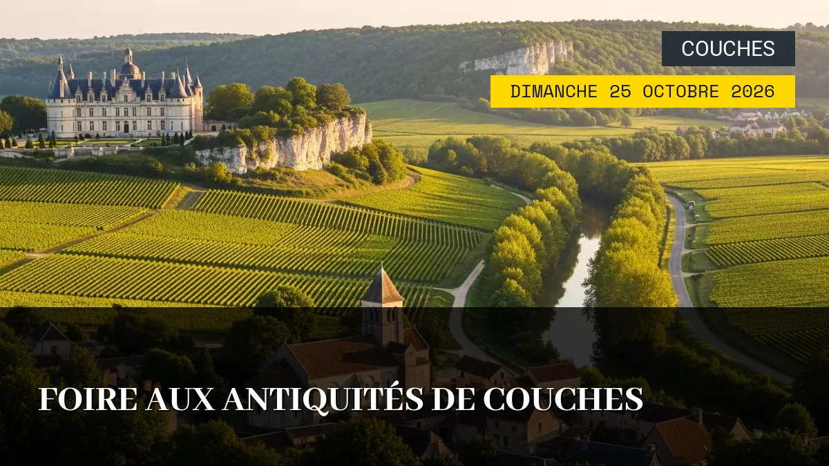 Affiche de l'événement : Foire aux Antiquités de Couches – Dimanche 25 Octobre 2026