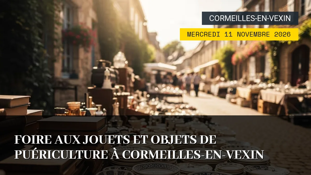 Affiche de l'événement : Foire aux Jouets et Objets de Puériculture à Cormeilles-en-Vexin – Mercredi 11 Novembre 2026