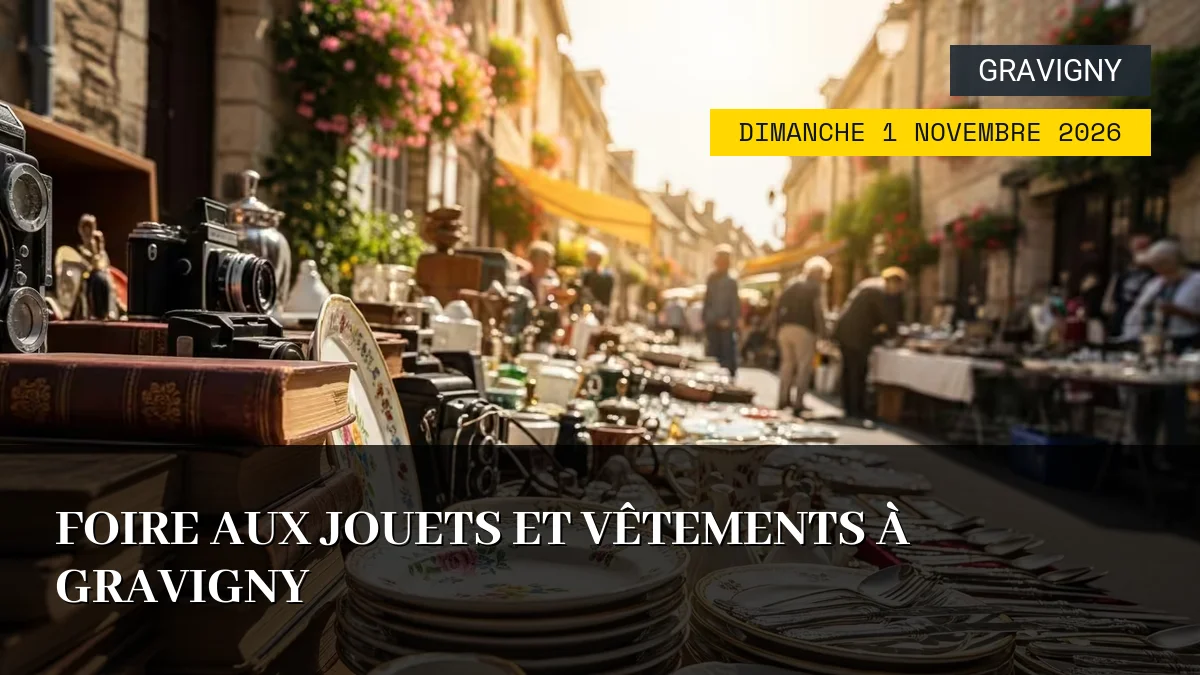 Affiche de l'événement : Foire aux Jouets et Vêtements à Gravigny – Dimanche 1 Novembre 2026
