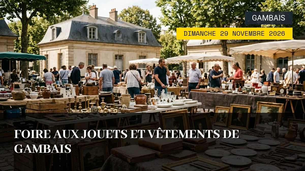 Affiche de l'événement : Foire aux jouets et vêtements de Gambais – Dimanche 29 Novembre 2026