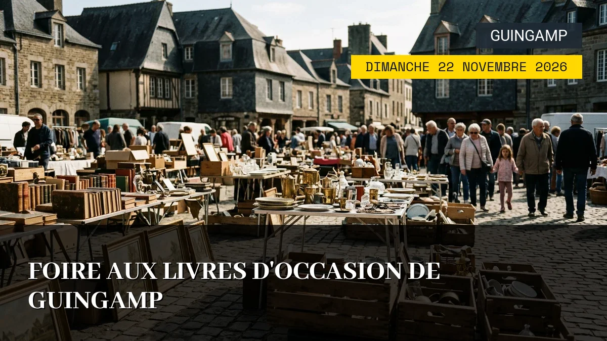 Affiche de l'événement : Foire aux Livres d&rsquo;Occasion de Guingamp – Dimanche 22 Novembre 2026