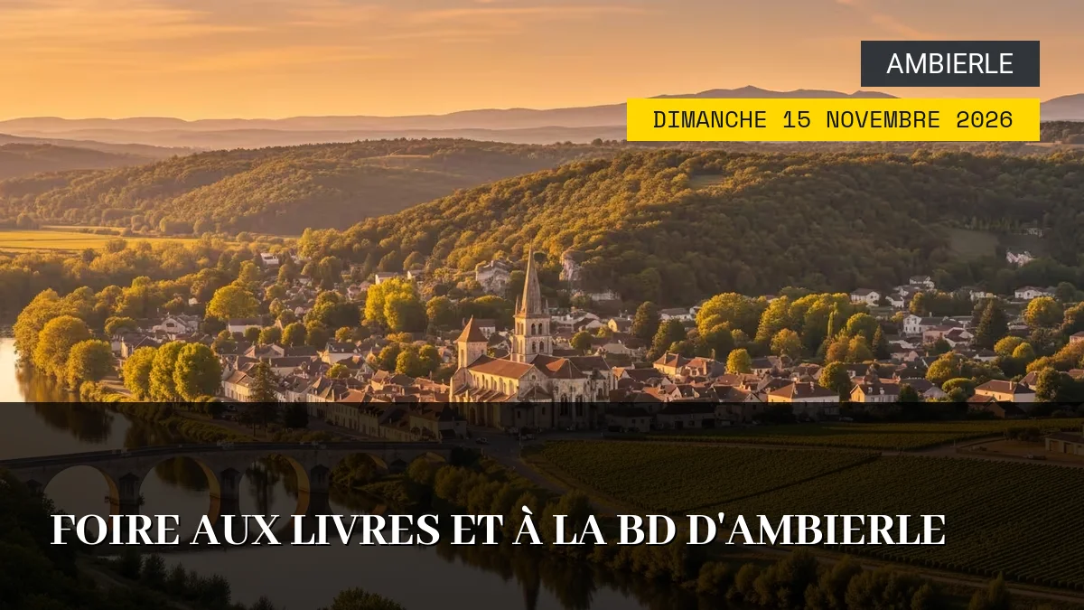Affiche de l'événement : Foire aux Livres et à la BD d&rsquo;Ambierle – Dimanche 15 Novembre 2026