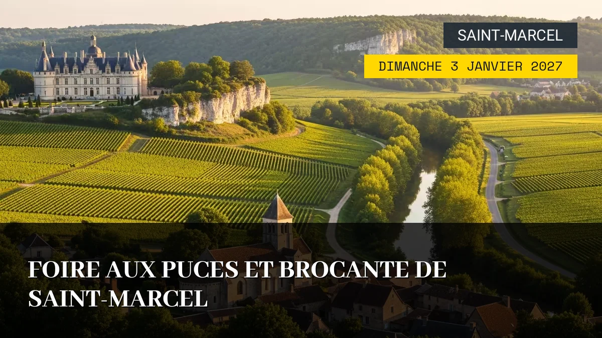 Affiche de l'événement : Foire aux Puces et Brocante de Saint-Marcel – Dimanche 3 Janvier 2027