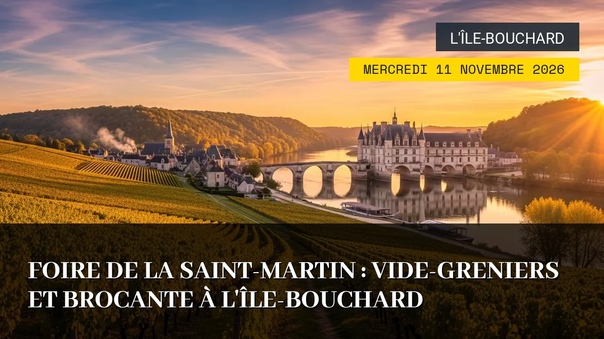 Affiche de l'événement : Foire de la Saint-Martin : Vide-Greniers et Brocante à L&rsquo;Île-Bouchard – Mercredi 11 Novembre 2026