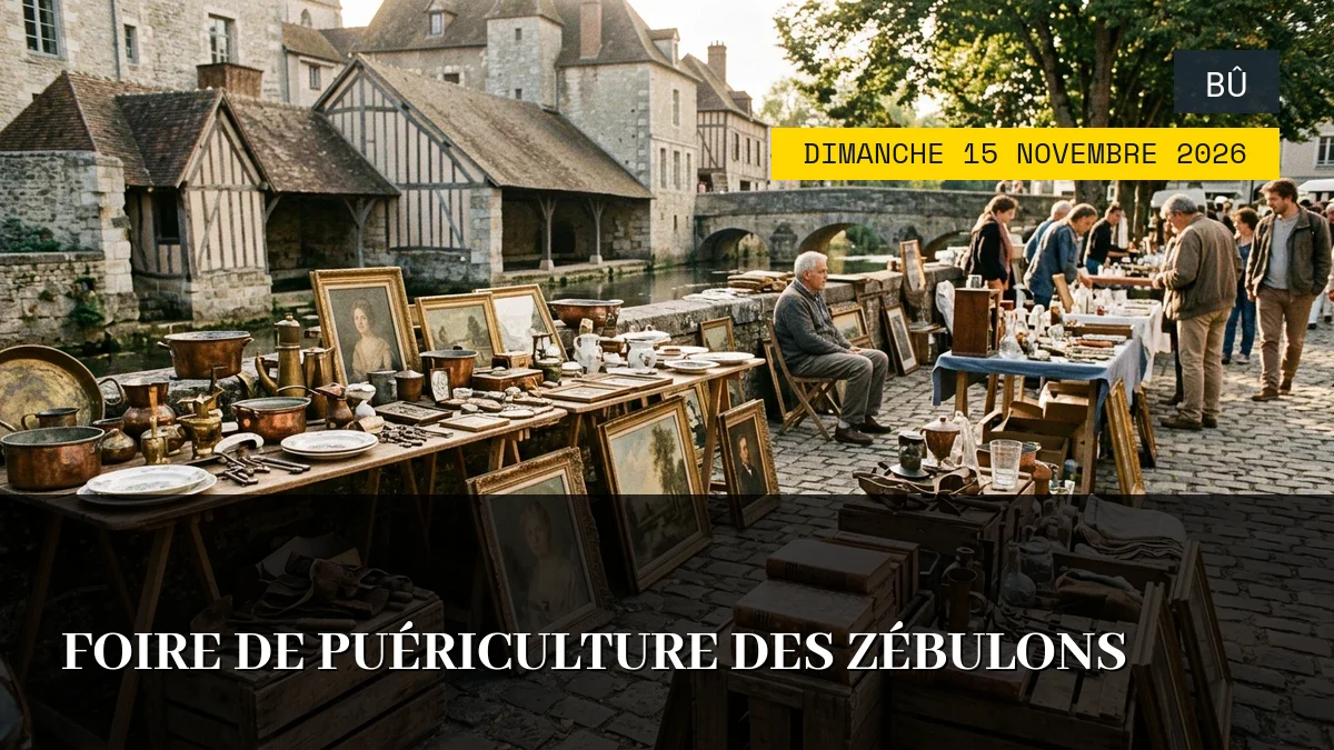 Affiche de l'événement : Foire de puériculture des Zébulons – Dimanche 15 Novembre 2026