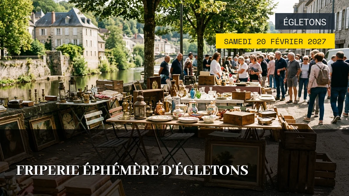 Affiche de l'événement : Friperie Éphémère d&rsquo;Égletons – Samedi 20 Février 2027