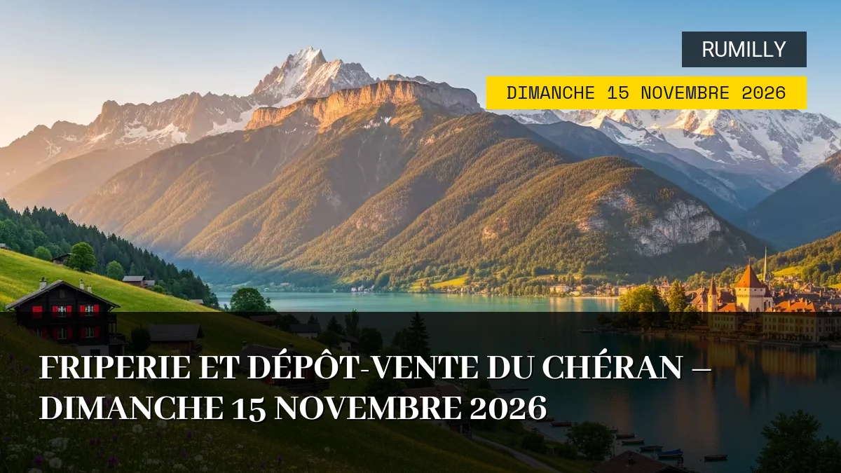 Affiche de l'événement : Friperie et Dépôt-Vente du Chéran – Dimanche 15 Novembre 2026