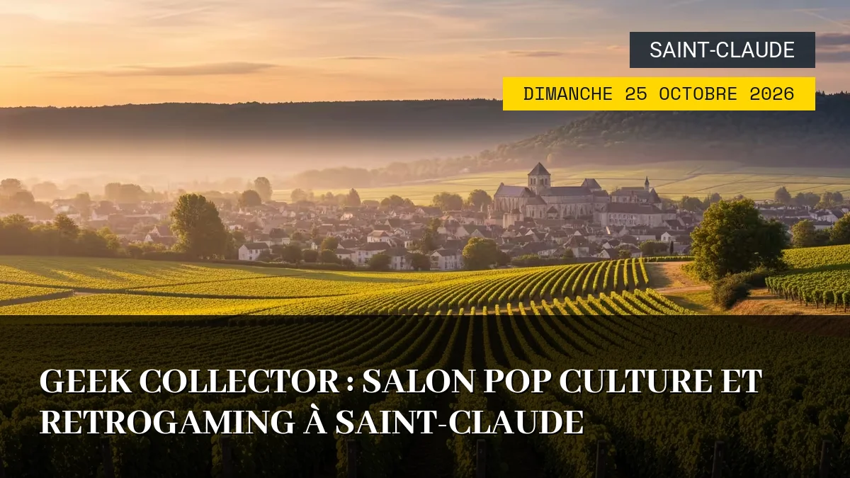 Affiche de l'événement : Geek Collector : Salon Pop Culture et Retrogaming à Saint-Claude – Dimanche 25 Octobre 2026
