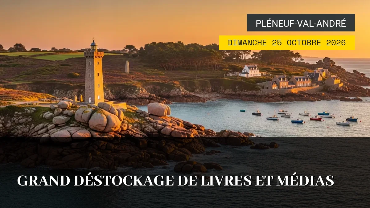 Affiche de l'événement : Grand Déstockage de Livres et Médias – Dimanche 25 Octobre 2026