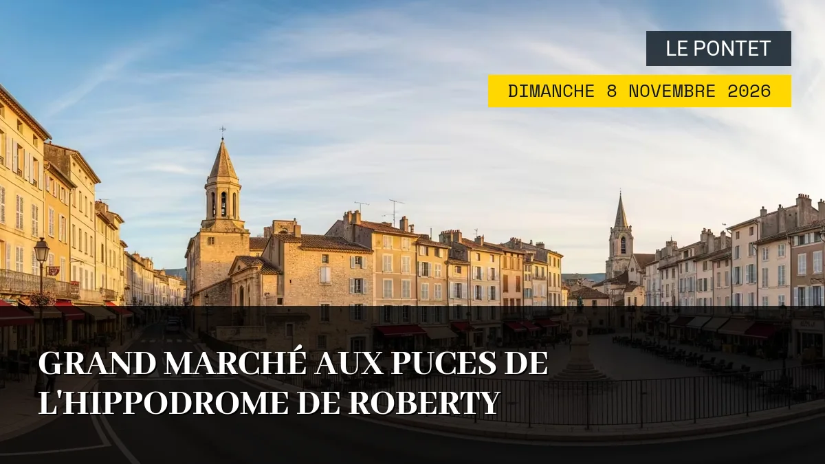 Affiche de l'événement : Grand Marché aux Puces de l&rsquo;Hippodrome de Roberty – Dimanche 8 Novembre 2026