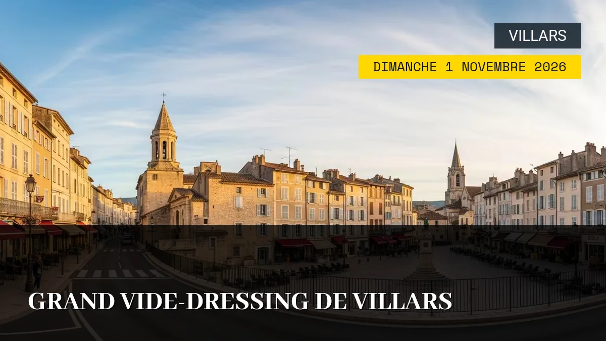 Affiche de l'événement : Grand Vide-Dressing de Villars – Dimanche 1 Novembre 2026