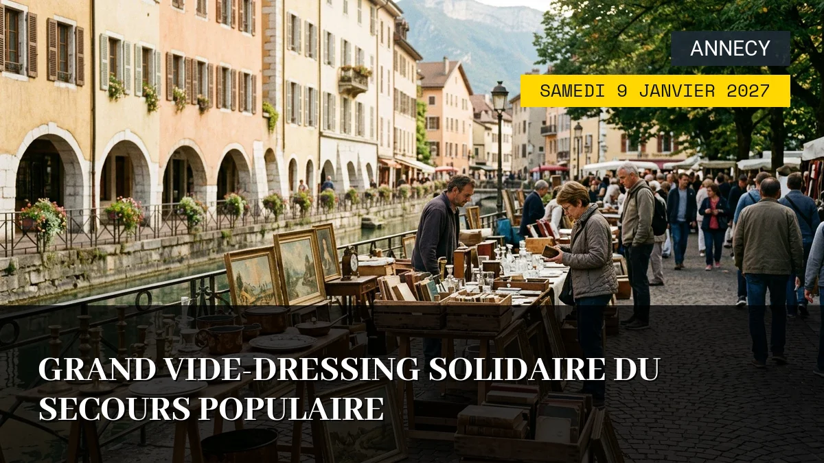 Affiche de l'événement : Grand Vide-Dressing Solidaire du Secours Populaire – Samedi 9 Janvier 2027