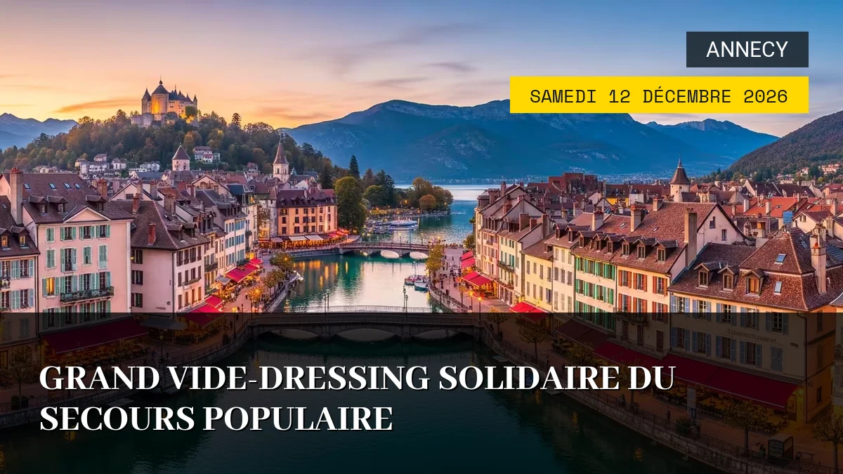 Affiche de l'événement : Grand Vide-Dressing Solidaire du Secours Populaire – Samedi 12 Décembre 2026