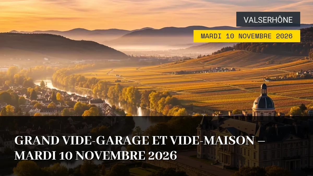 Affiche de l'événement : Grand Vide-Garage et Vide-Maison – Mardi 10 Novembre 2026