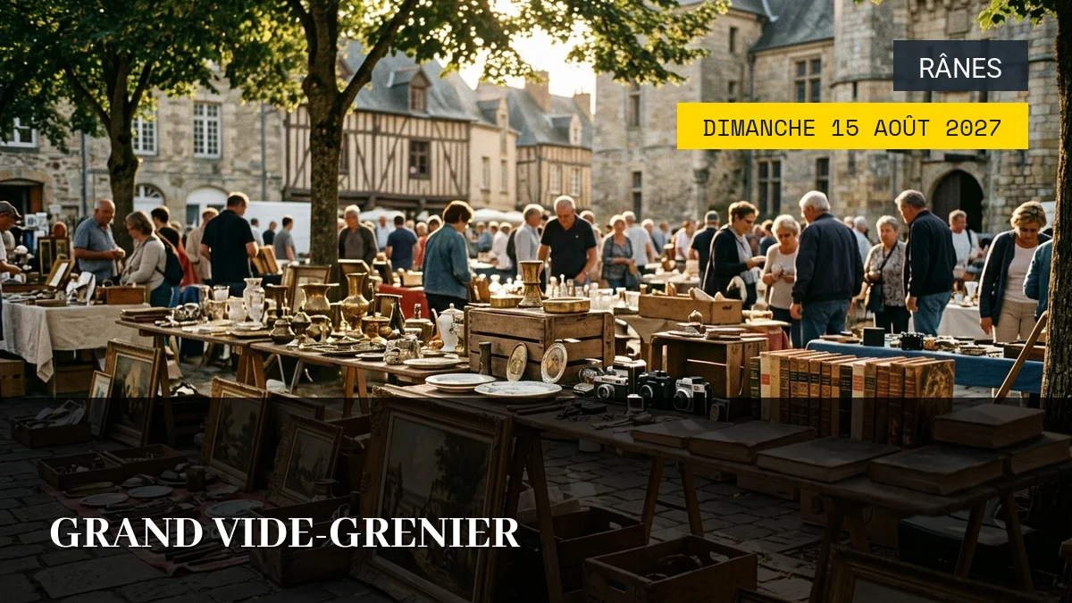 Affiche de l'événement : Grand Vide-Grenier – Dimanche 15 Août 2027