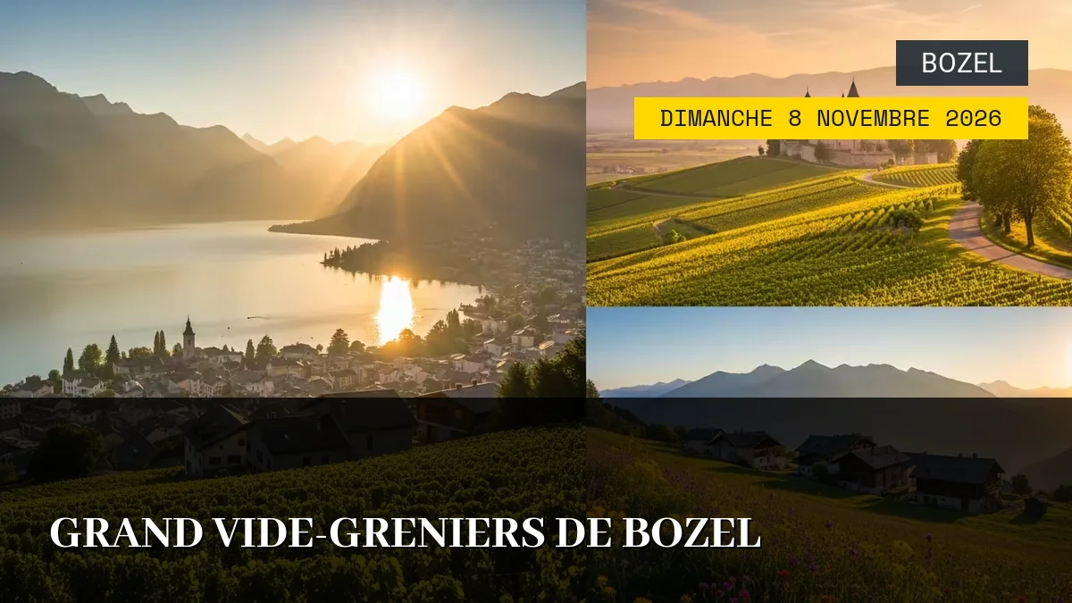Affiche de l'événement : Grand Vide-Greniers de Bozel – Dimanche 8 Novembre 2026