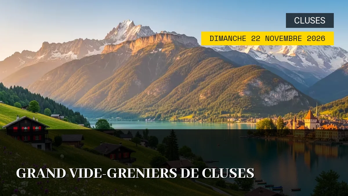 Affiche de l'événement : Grand Vide-Greniers de Cluses – Dimanche 22 Novembre 2026