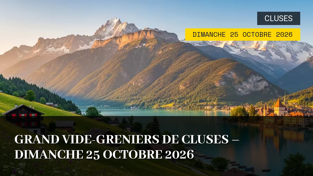 Affiche de l'événement : Grand Vide-greniers de Cluses – Dimanche 25 Octobre 2026