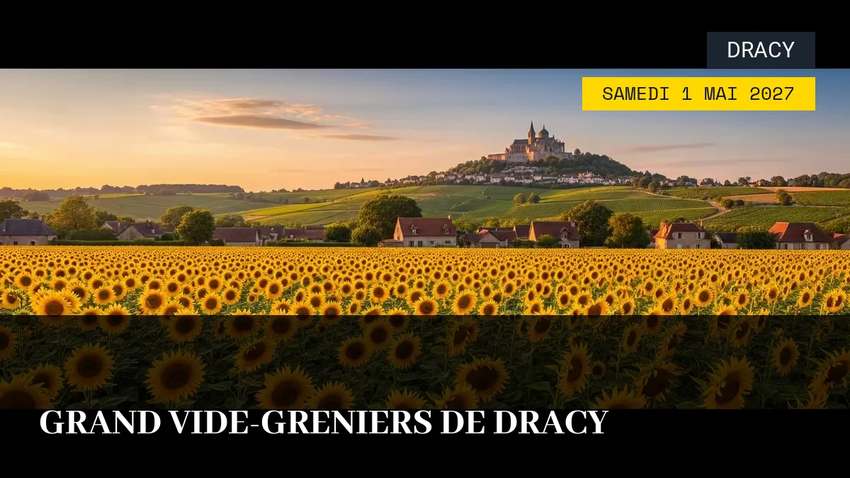Affiche de l'événement : Grand Vide-Greniers de Dracy – Samedi 1 Mai 2027