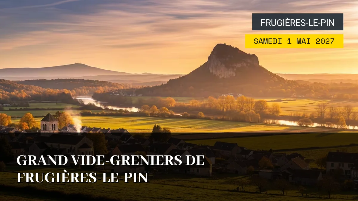 Affiche de l'événement : Grand Vide-Greniers de Frugières-le-Pin – Samedi 1 Mai 2027
