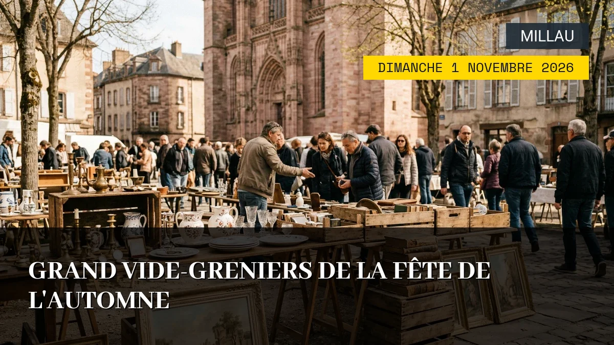 Affiche de l'événement : Grand Vide-Greniers de la Fête de l&rsquo;Automne – Dimanche 1 Novembre 2026