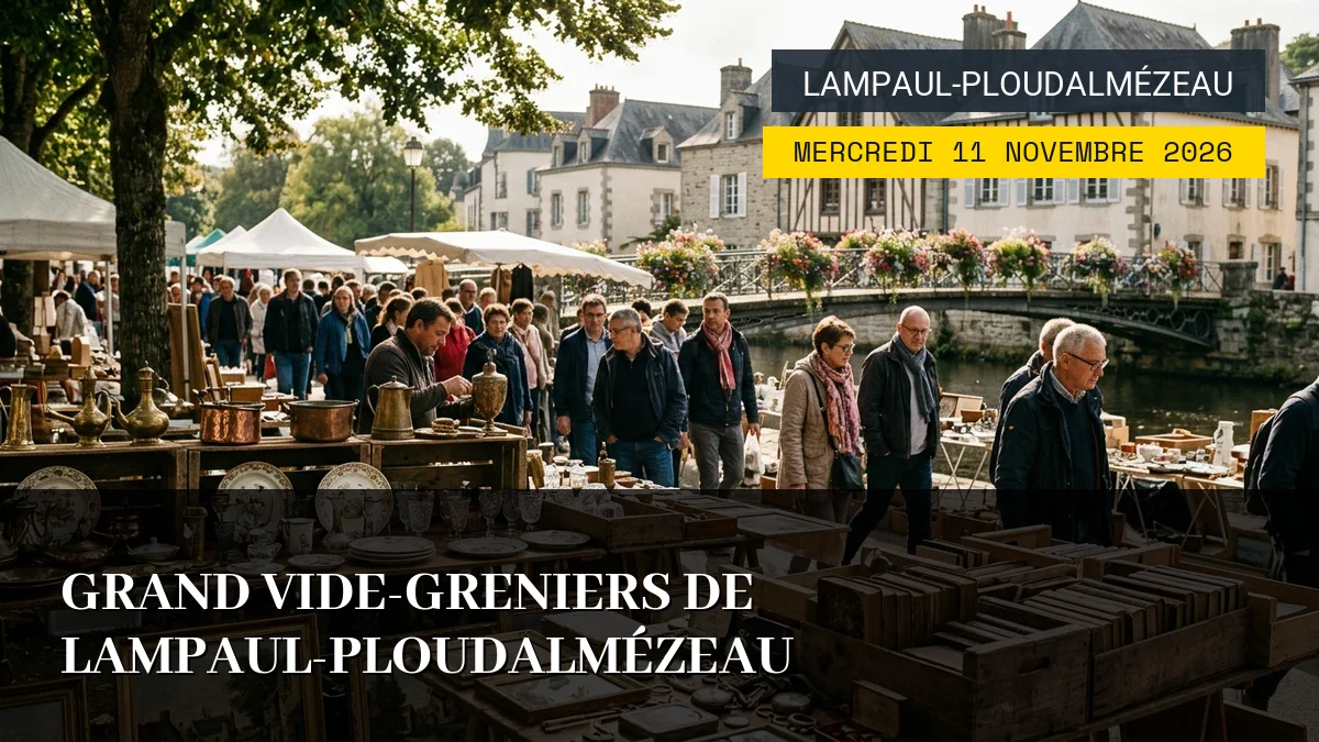 Affiche de l'événement : Grand Vide-Greniers de Lampaul-Ploudalmézeau – Mercredi 11 Novembre 2026