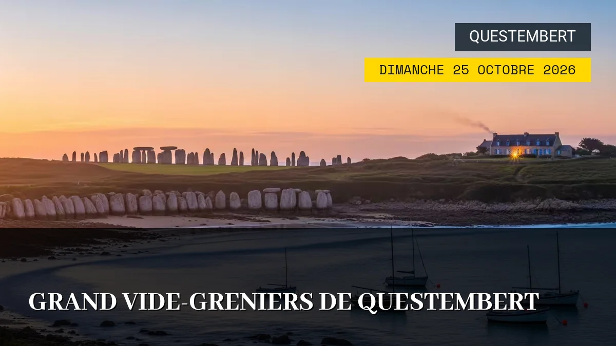 Affiche de l'événement : Grand Vide-Greniers de Questembert – Dimanche 25 Octobre 2026