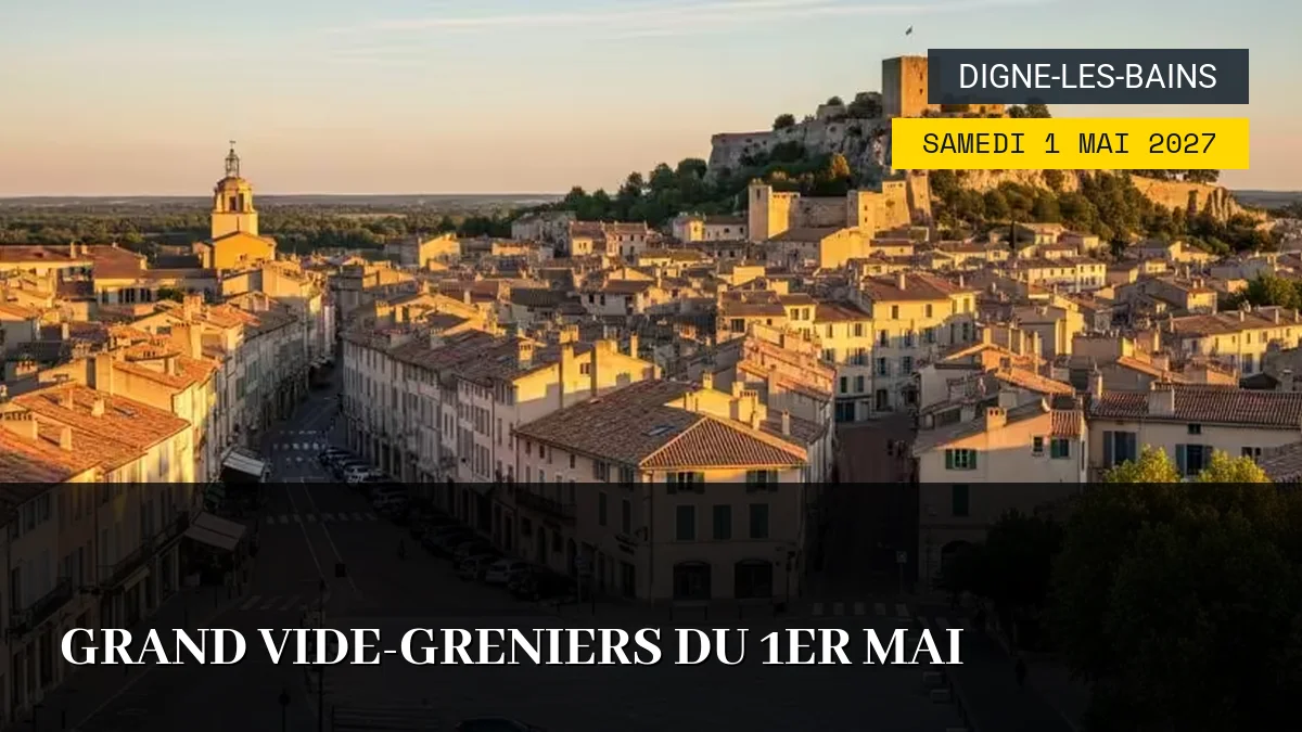 Affiche de l'événement : Grand Vide-Greniers du 1er Mai – Samedi 1 Mai 2027