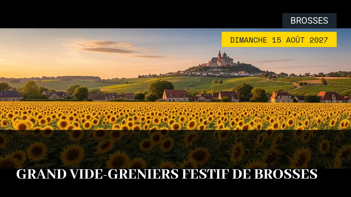 Affiche de l'événement : Grand Vide-Greniers Festif de Brosses – Dimanche 15 Août 2027