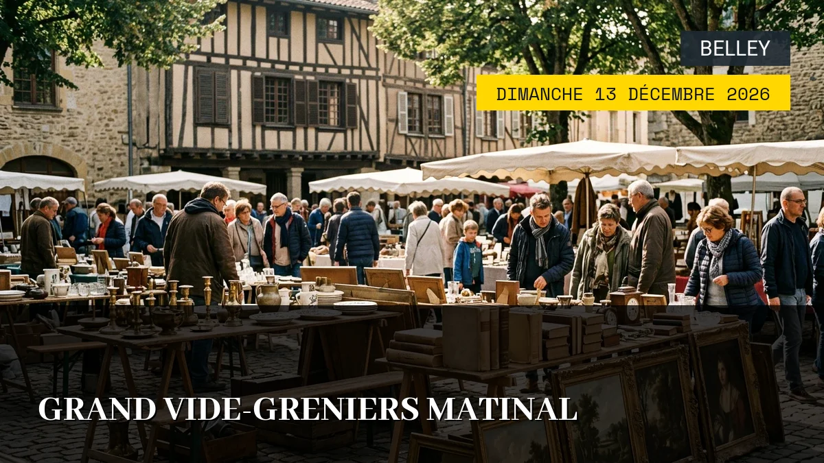 Affiche de l'événement : Grand Vide-Greniers Matinal – Dimanche 13 Décembre 2026