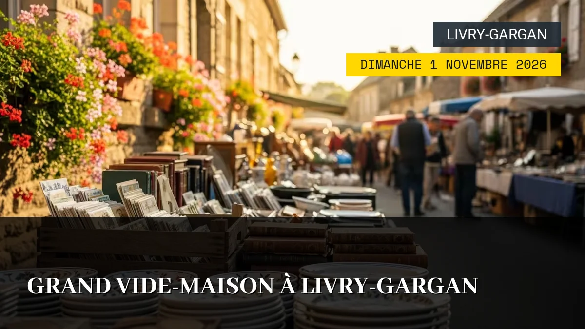 Affiche de l'événement : Grand Vide-Maison à Livry-Gargan – Dimanche 1 Novembre 2026
