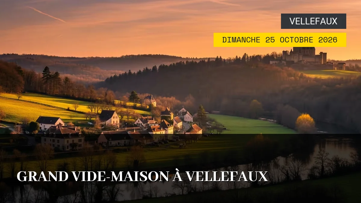 Affiche de l'événement : Grand Vide-Maison à Vellefaux – Dimanche 25 Octobre 2026