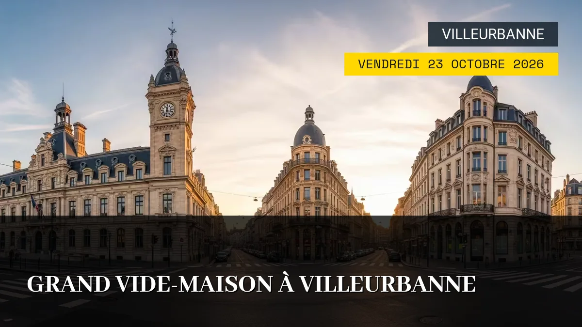 Affiche de l'événement : Grand Vide-Maison à Villeurbanne – Vendredi 23 Octobre 2026