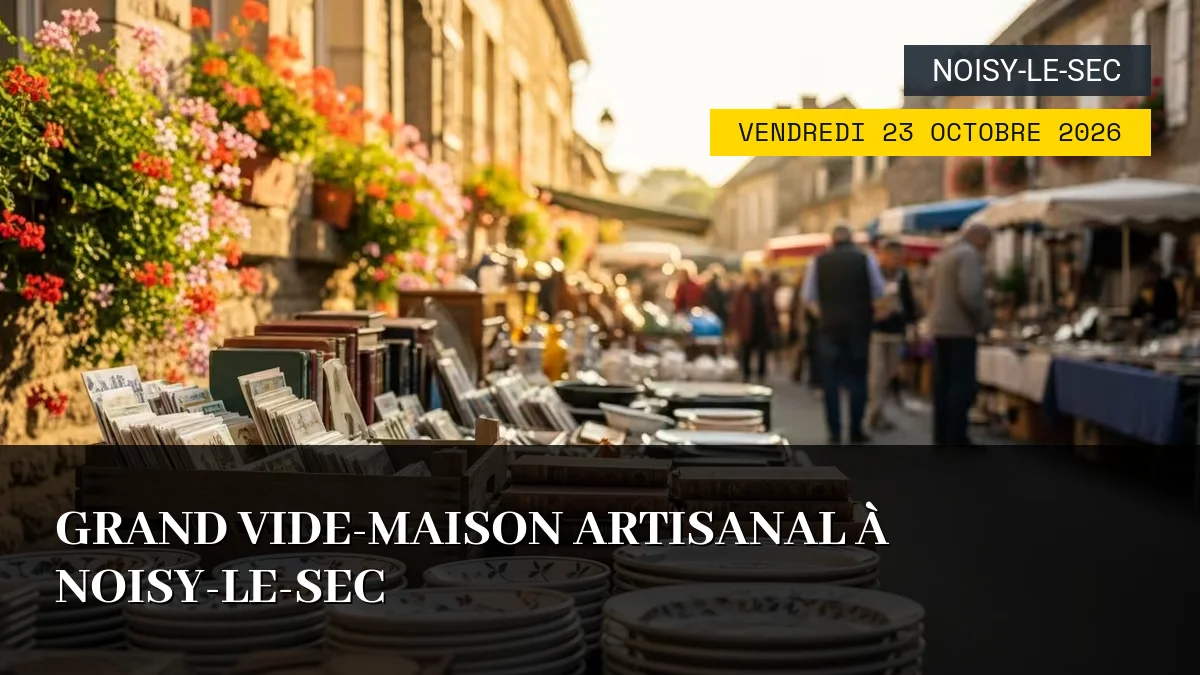 Affiche de l'événement : Grand Vide-Maison Artisanal à Noisy-le-Sec – Vendredi 23 Octobre 2026
