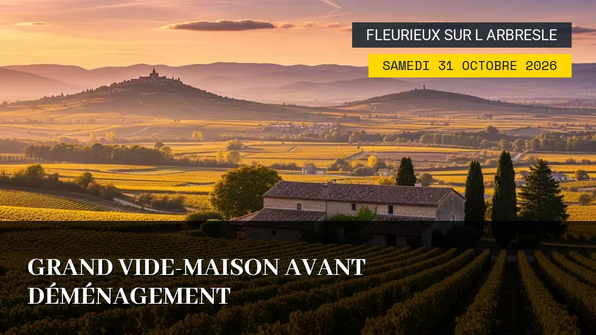 Affiche de l'événement : Grand Vide-Maison avant Déménagement – Samedi 31 Octobre 2026