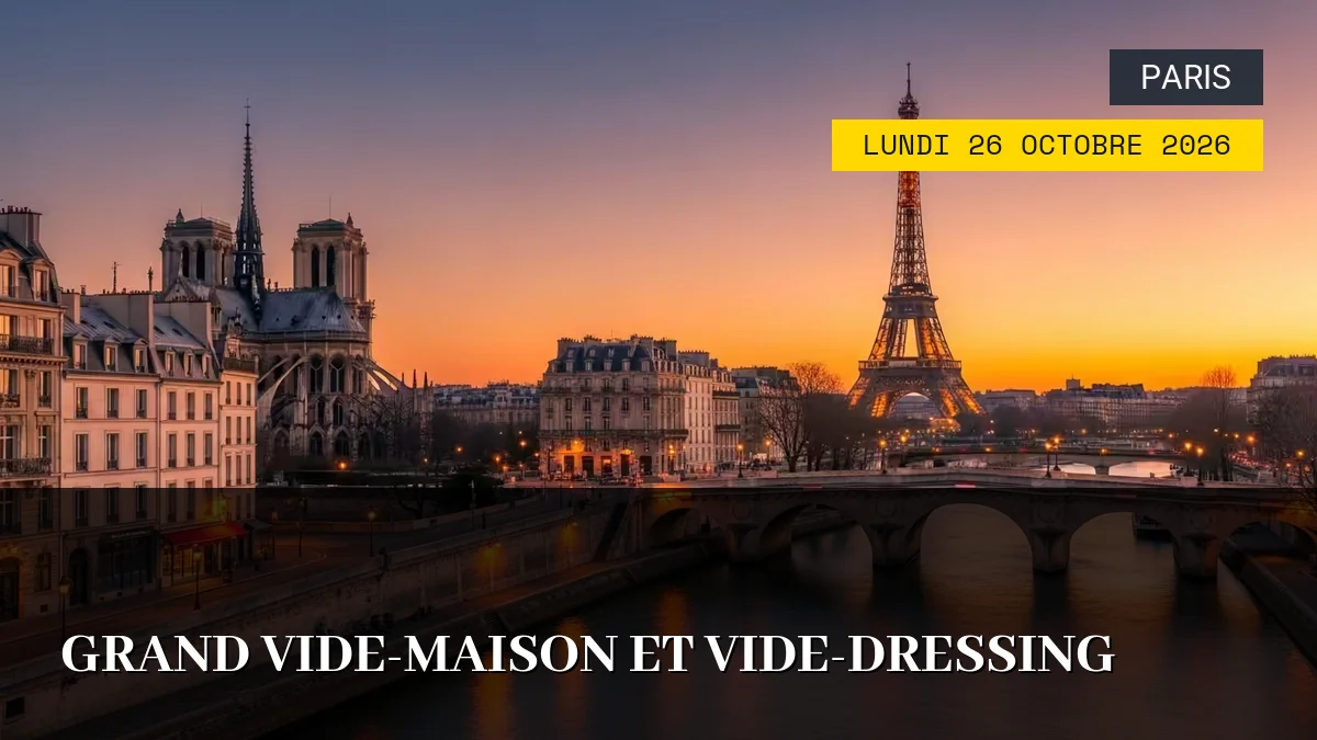 Affiche de l'événement : Grand Vide-Maison et Vide-Dressing – Lundi 26 Octobre 2026