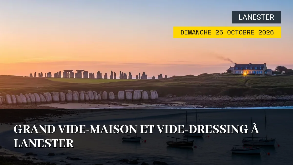 Affiche de l'événement : Grand Vide-Maison et Vide-Dressing à Lanester – Dimanche 25 Octobre 2026