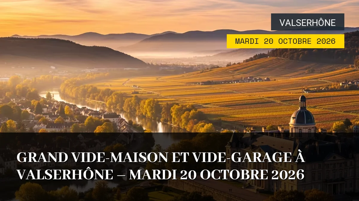 Affiche de l'événement : Grand Vide-Maison et Vide-Garage à Valserhône – Mardi 20 Octobre 2026
