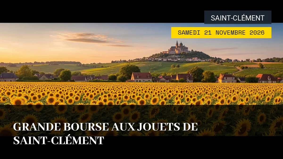 Affiche de l'événement : Grande Bourse aux Jouets de Saint-Clément – Samedi 21 Novembre 2026