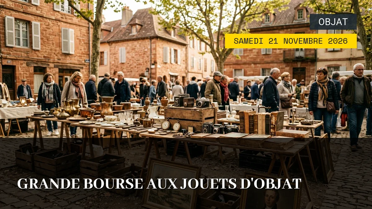 Affiche de l'événement : Grande Bourse aux Jouets d&rsquo;Objat — Du Samedi 21 Novembre 2026 au Dimanche 22 Novembre 2026