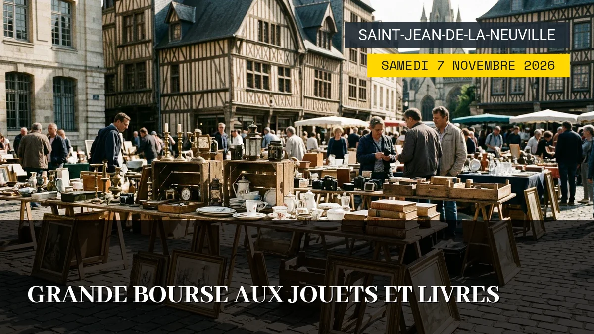 Affiche de l'événement : Grande Bourse aux Jouets et Livres – Samedi 7 Novembre 2026