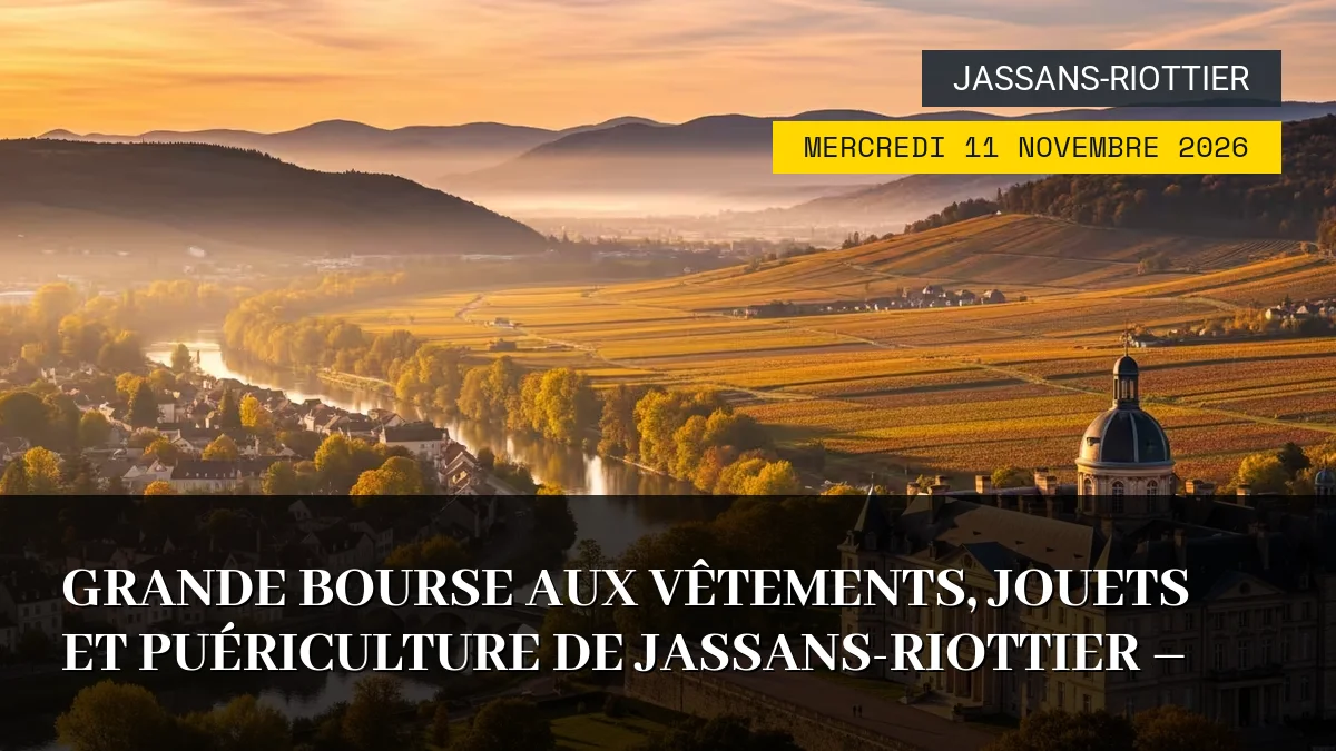 Affiche de l'événement : Grande Bourse aux Vêtements, Jouets et Puériculture de Jassans-Riottier – Mercredi 11 Novembre 2026