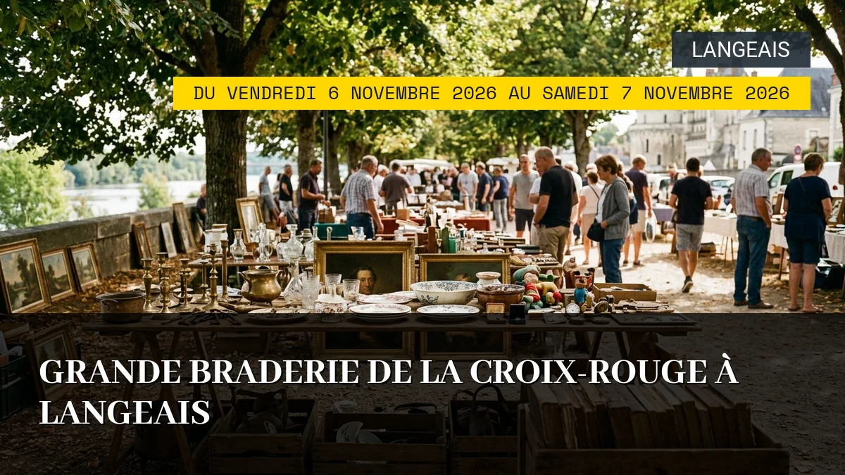 Affiche de l'événement : Grande Braderie de la Croix-Rouge à Langeais – Du Vendredi 6 Novembre 2026 au Samedi 7 Novembre 2026